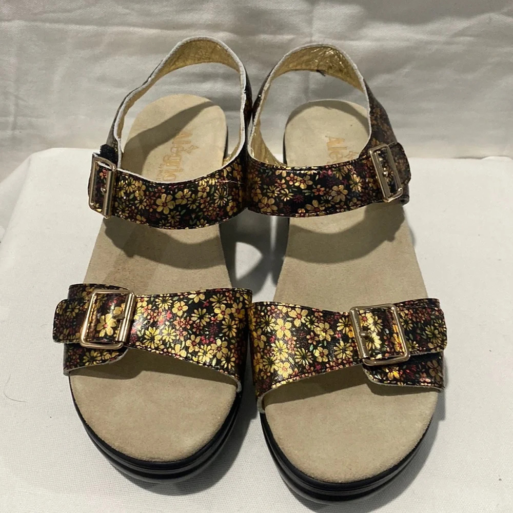 ALEGRIA Leather Sandals, 40, Autumn Flowers, Cushioned, WAS $110 *NEW!*